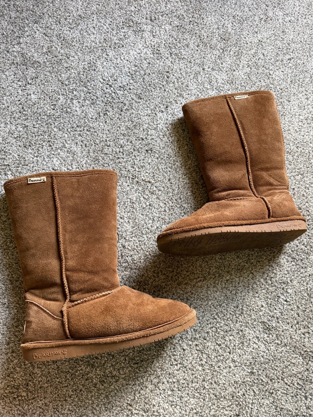 BearPaw Tall Suede Boots in Chestnut